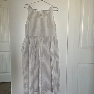 Man in the Studio striped linen smock dress